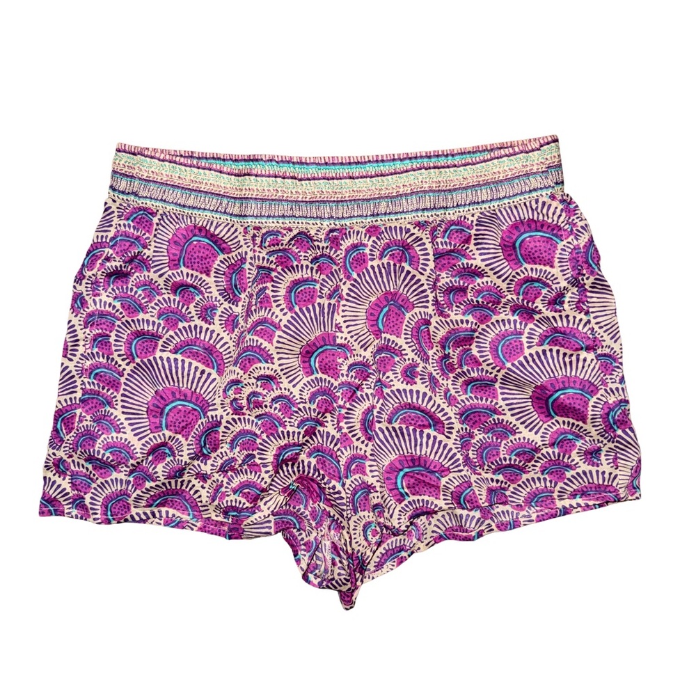Haute Hippie Abstract Print Shorts Boho Summer Festival Resort Maximalist